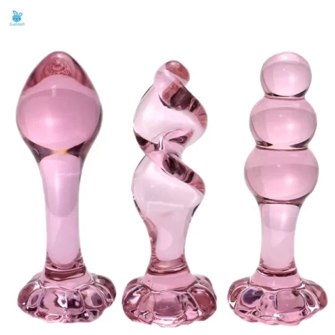 Crystal Glass Flower Butt Plug